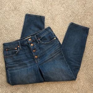 Cropped Madewell button jeans